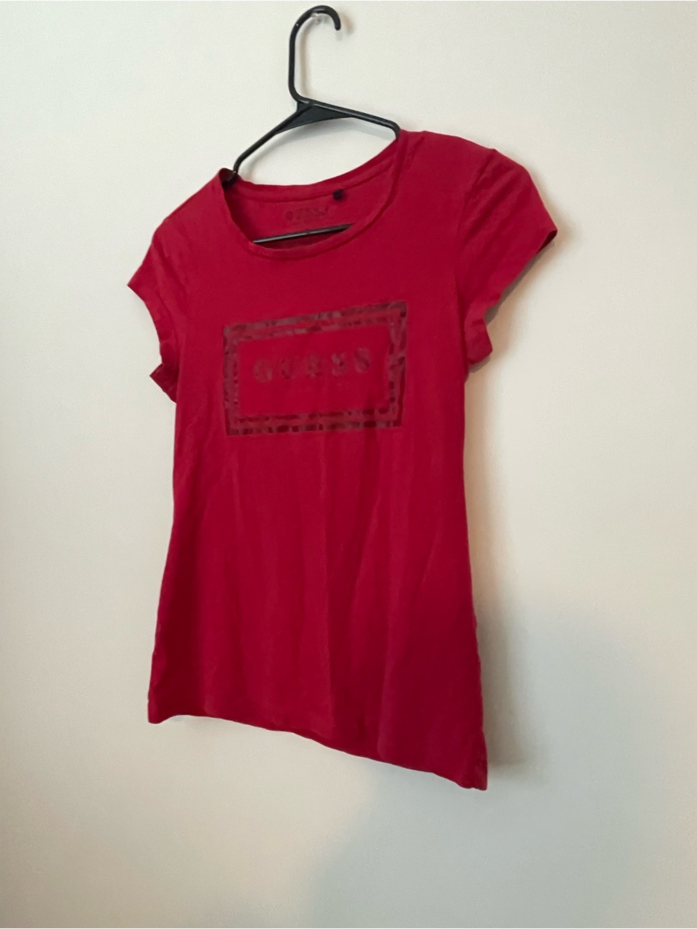 GUESS Los Angeles Women’s Short Sleeve T-Shirt Sz Medium Red w/Black Y2K